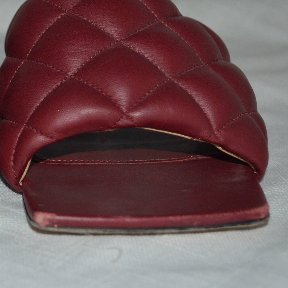 $1350 37 6.5 Bottega Veneta Lido Burgandy Slipper Woven Leather Sandals … - Picture 5 of 12